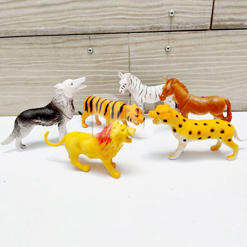 Happy Animal World LD-609 BESAR Mainan Hewan Liar Cheetah Harimau Singa Zebra Serigala Kuda