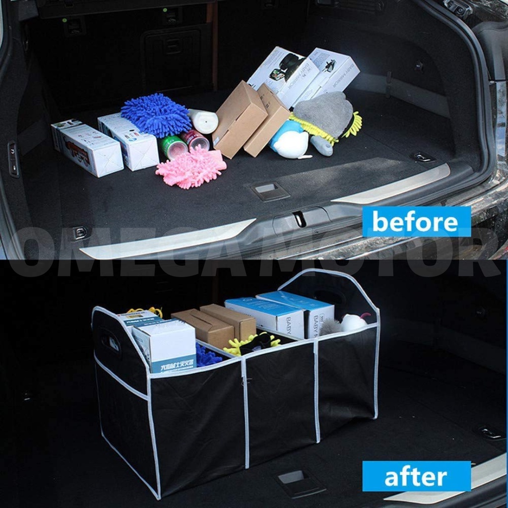 Canvas Car Trunk Organiser Kotak Penyimpanan Bagasi Mobil Waterproof