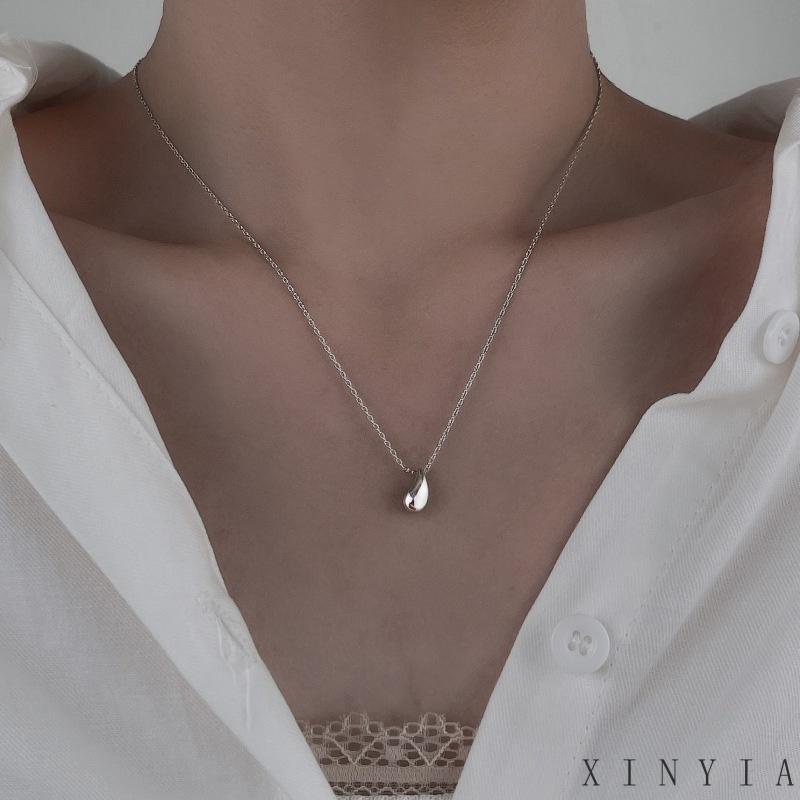 Xia.id Kalung Rantai Clavicle Simple Desain Tetesan Air Untuk Wanita