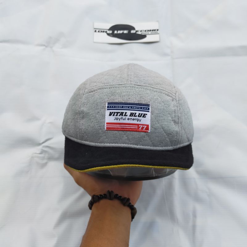 topi sepeda vital blue second bekas preloved