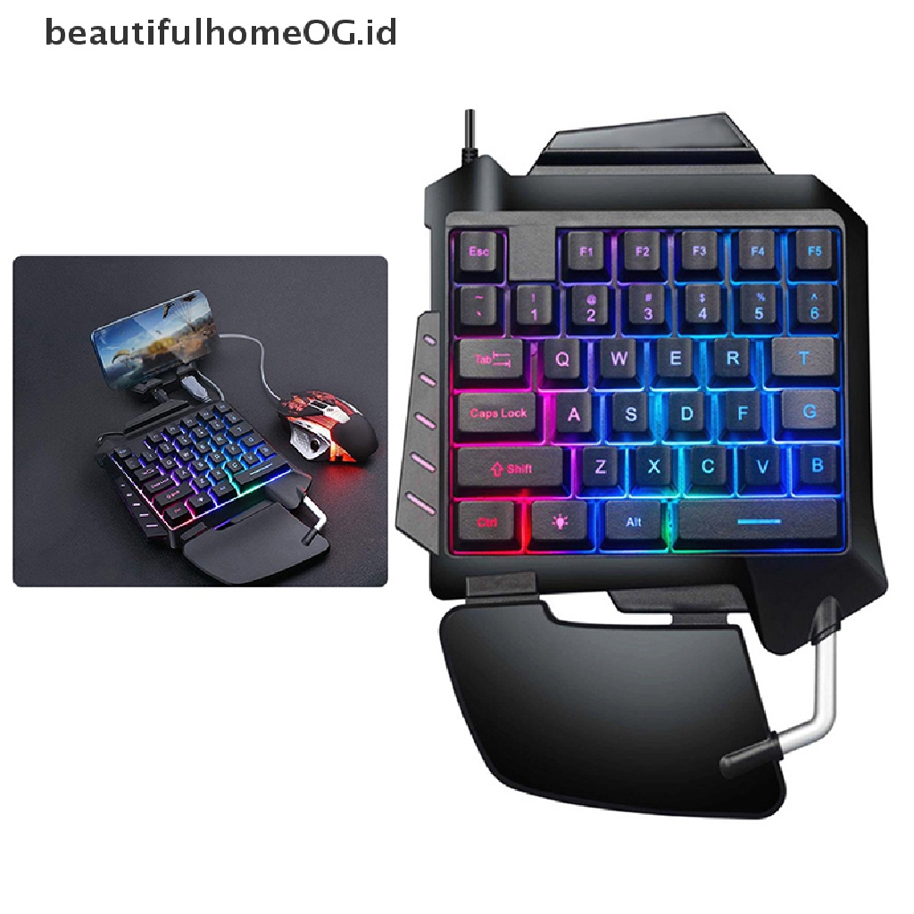 / / Beautifulhomeog.id / Keyboard Gaming Mekanikal Mini Satu Tangan Dengan Backlight RGB