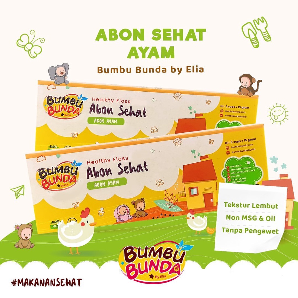 Bumbu Bunda Elia ABON Mpasi Sehat ABON Non MSG ABON Sapi ABON Ayam ABON Salmon Abon Tuna Abon Lele Abon Organik