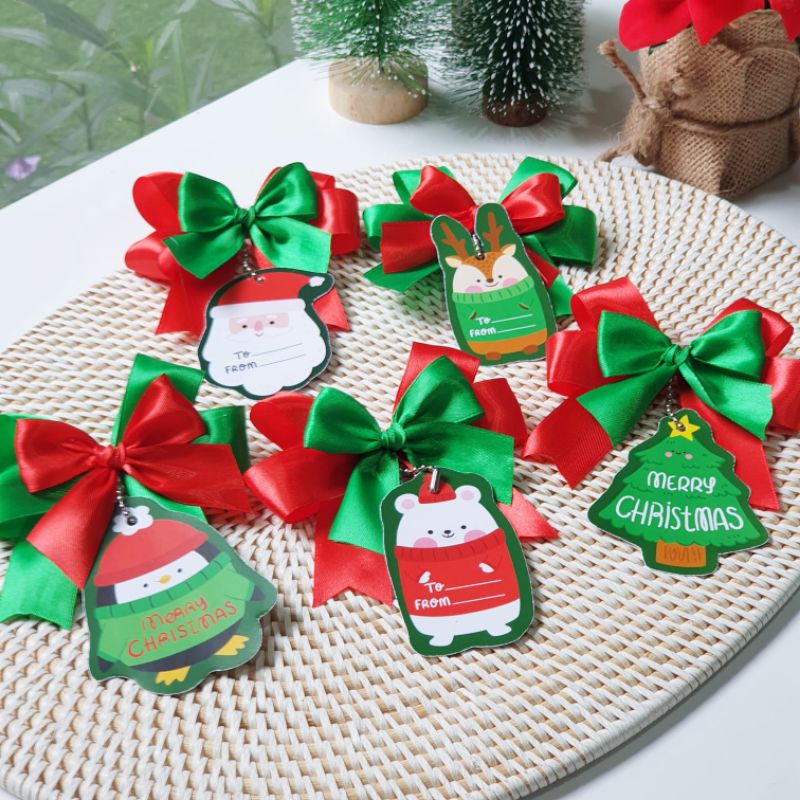 

Tag Christmas Label Pita Xmas Souvenirs Hampers Santa Claus Polar Bear Nutcracker Tree Penguin Elf Gift Kado Natal Kartu Ucapan