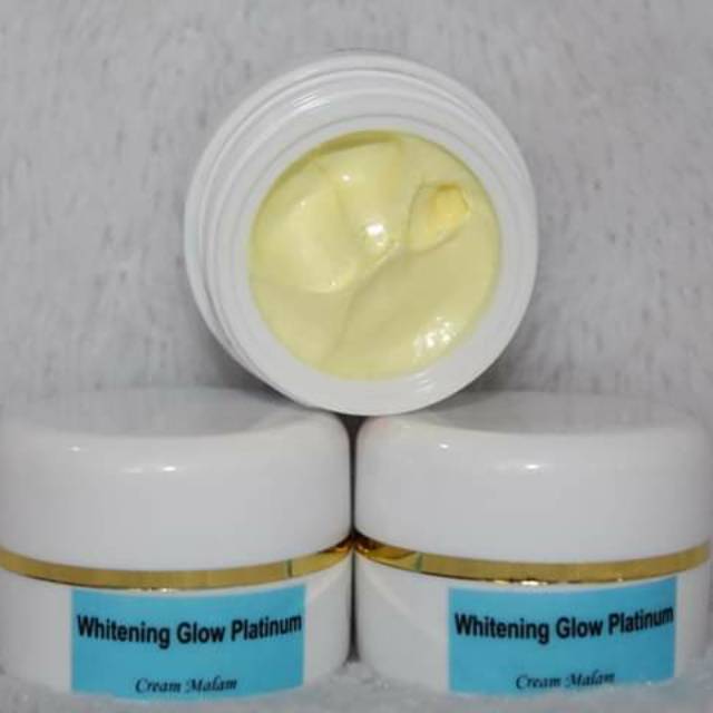 Cream malam whitening glow platinum