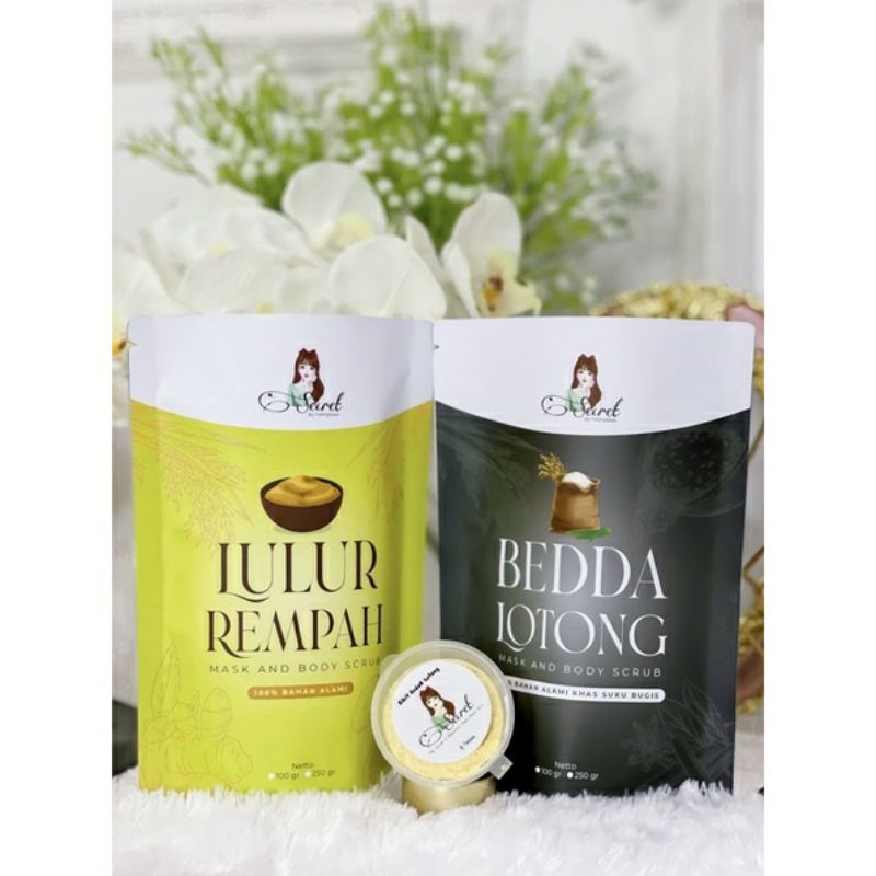 (PO)Paket lulur viral /bedak Lotong dan lulur rempah bubuk Secret by Febhybiee