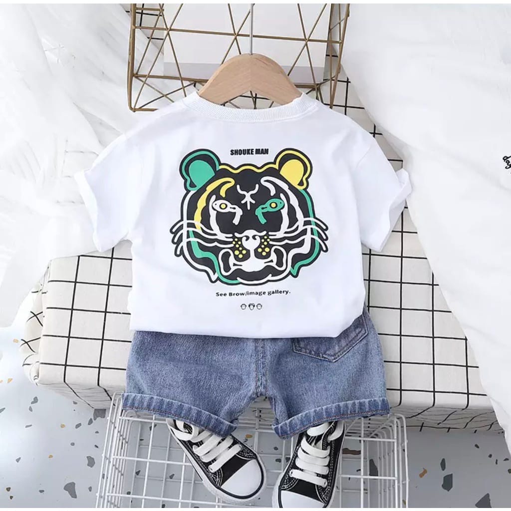 SETELAN ANAK COWOK / STELAN ANAK MOTIF BABY DINO / SETELAN ANAK FASHION ANAK LAKI LAKI