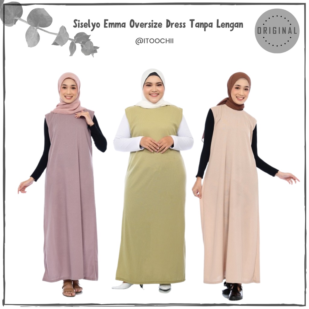 Siselyo Emma Oversize Dress Inner Gamis Basic Tanpa Lengan