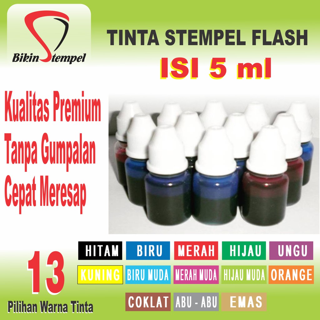 

TINTA STEMPEL FLASH WARNA MUDAH MERESAP TIDAK MENGGUMPAL 5ml