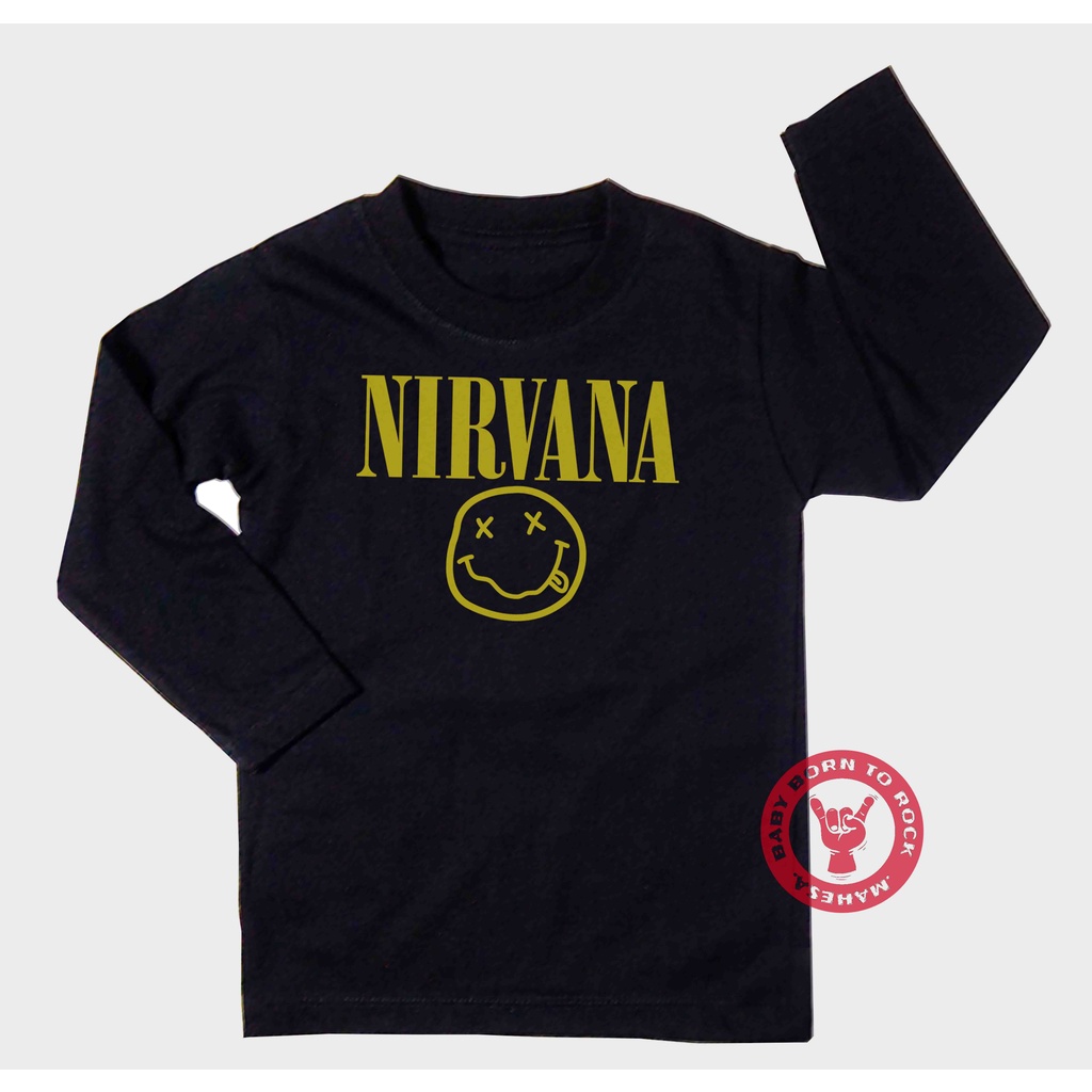 Kaos Band Anak  Nirvana Lengan Panjang