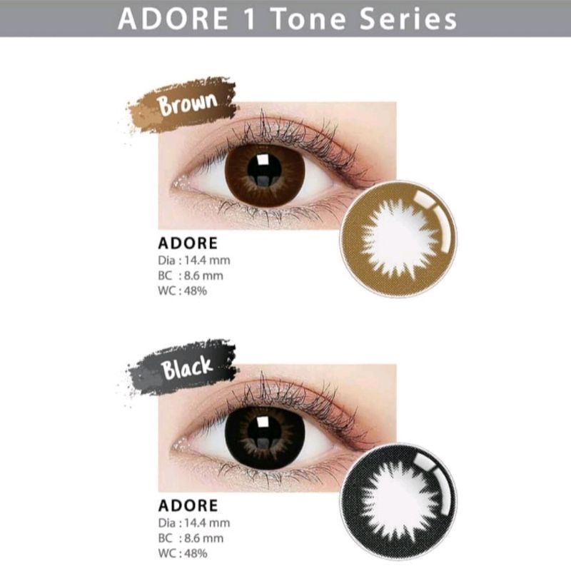 Adore 1 Tone Series / Softlens Adore Hitam / Softlens Adore Coklat-Brown