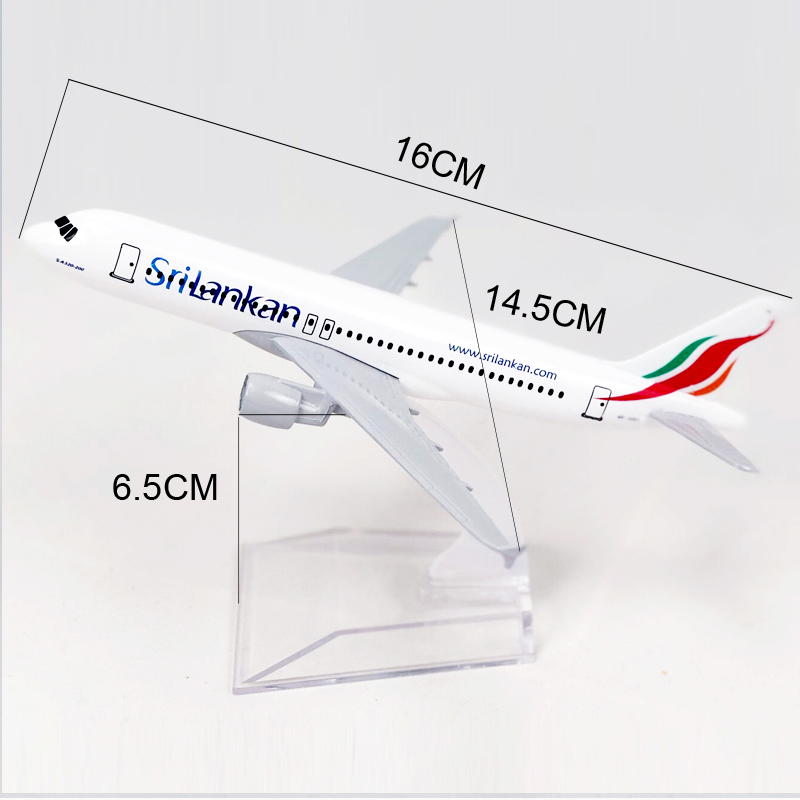 Srilankan Airlines A320 Model Pesawat Terbang Sri Lanka Airbus 320 Die-cast Bahan Alloy Ukuran 16CM