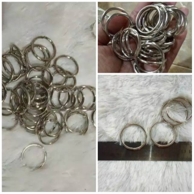 Ring O silver ketebalan sedang (2 cm, 2,5 cm, 3,3 cm)