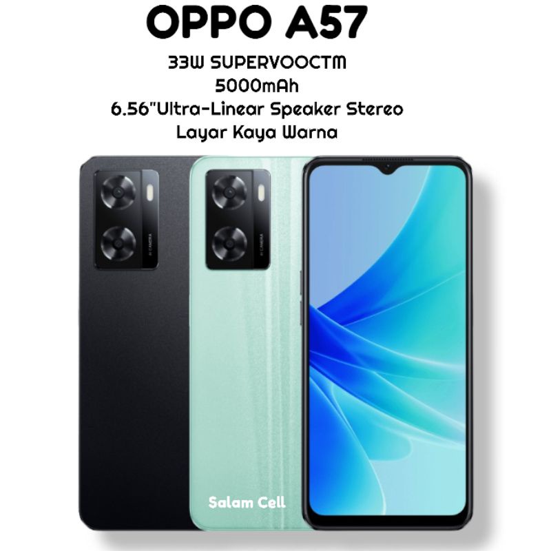 Oppo A57 Ram 4+4/128GB 33W Super VOOC Baterai 5.000mAh Original Garansi Resmi