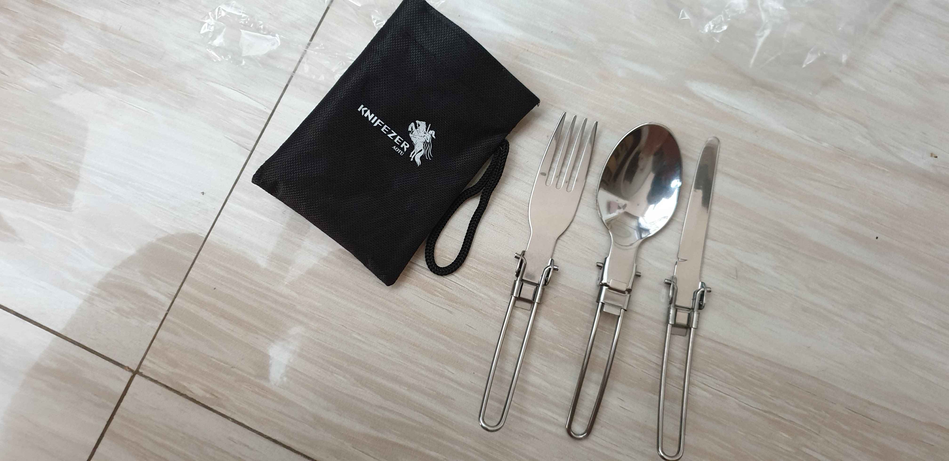 Sendok Garpu Pisau Lipat Portable