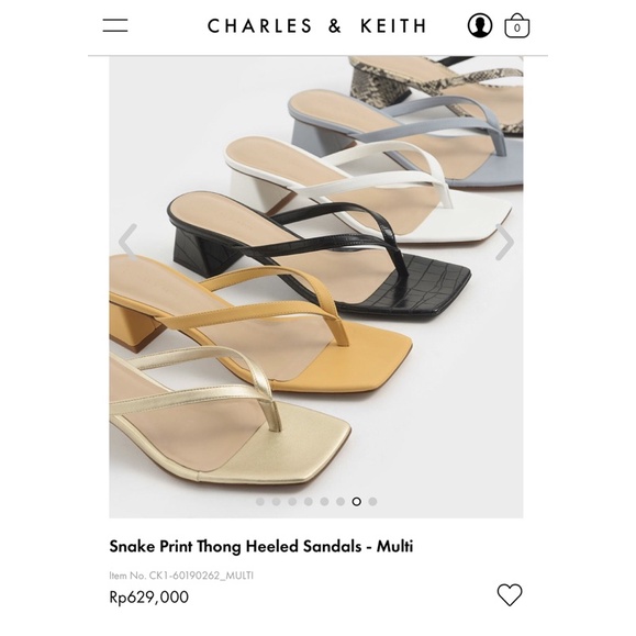 preloved ori charles&keith thong sandal heels block 38