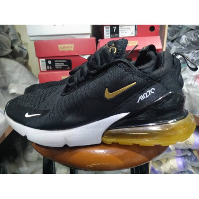 Nike Air max 270 black Gold white Perfect kick original