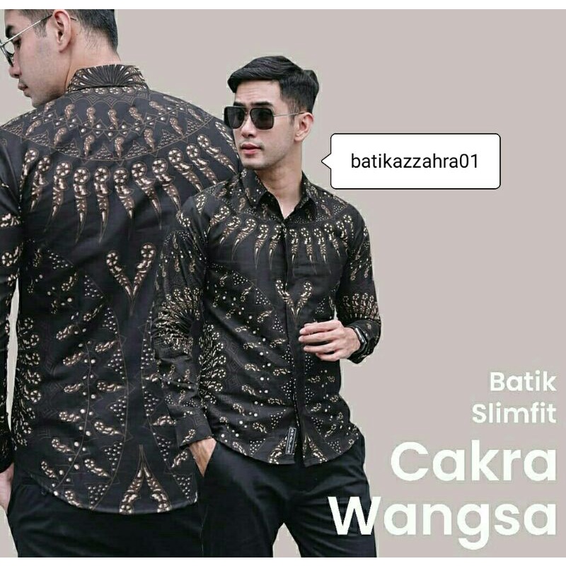 kemeja batik slimfit lengan panjang