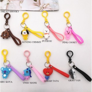  BTS  Gantungan  Kunci Boneka Cute BT21 Keychian Cartoon BTS  