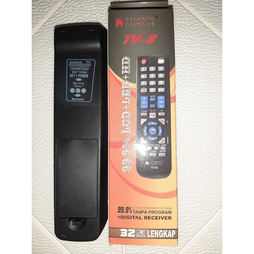 Remot Remote Multi TV Tabung LCD LED +Digital Receiver Parabola TV 8