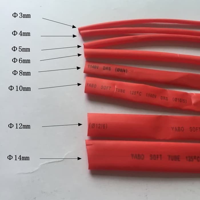 Heat Shrink kabel selongsong bakar 4mm merah