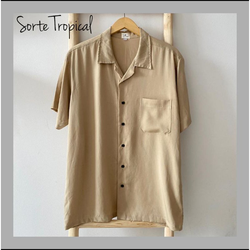 Kemeja Hawaiian Shirt Khaki