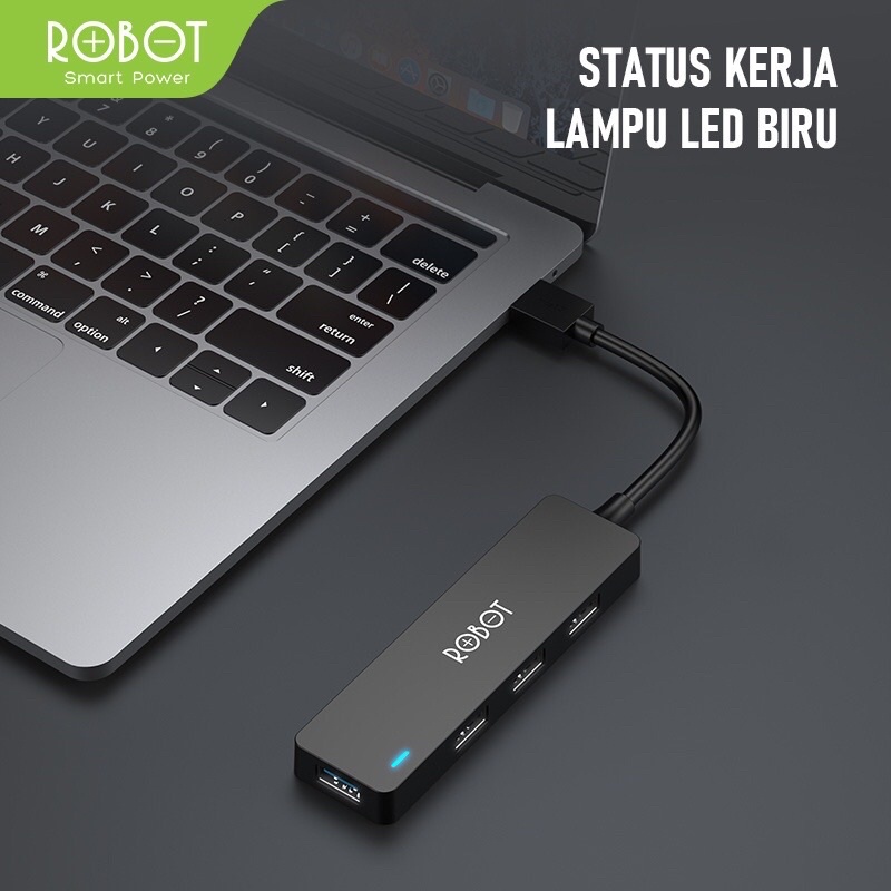 ROBOT USB Hub H160 4 Ports USB 2.0 &amp; USB 3.0 High Speed 5GBPS Original - Garansi Resmi 1 Tahun