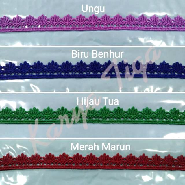 Renda Giper / Gyper Kipas Kecil Warna (Panjang 15 Yard - Lebar 1.8 cm)