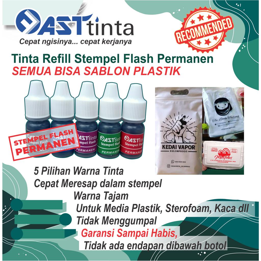 Tinta Stempel Flash Permanen Tanpa Bak Bantalan Tinta I Tinta stempel Plastik sterofoam Cup Gelas