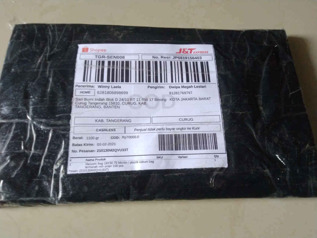 Vacuum Bag 18x30 75 Micron / Plastik Vakum Bag Termurah Min Order 100 Pcs