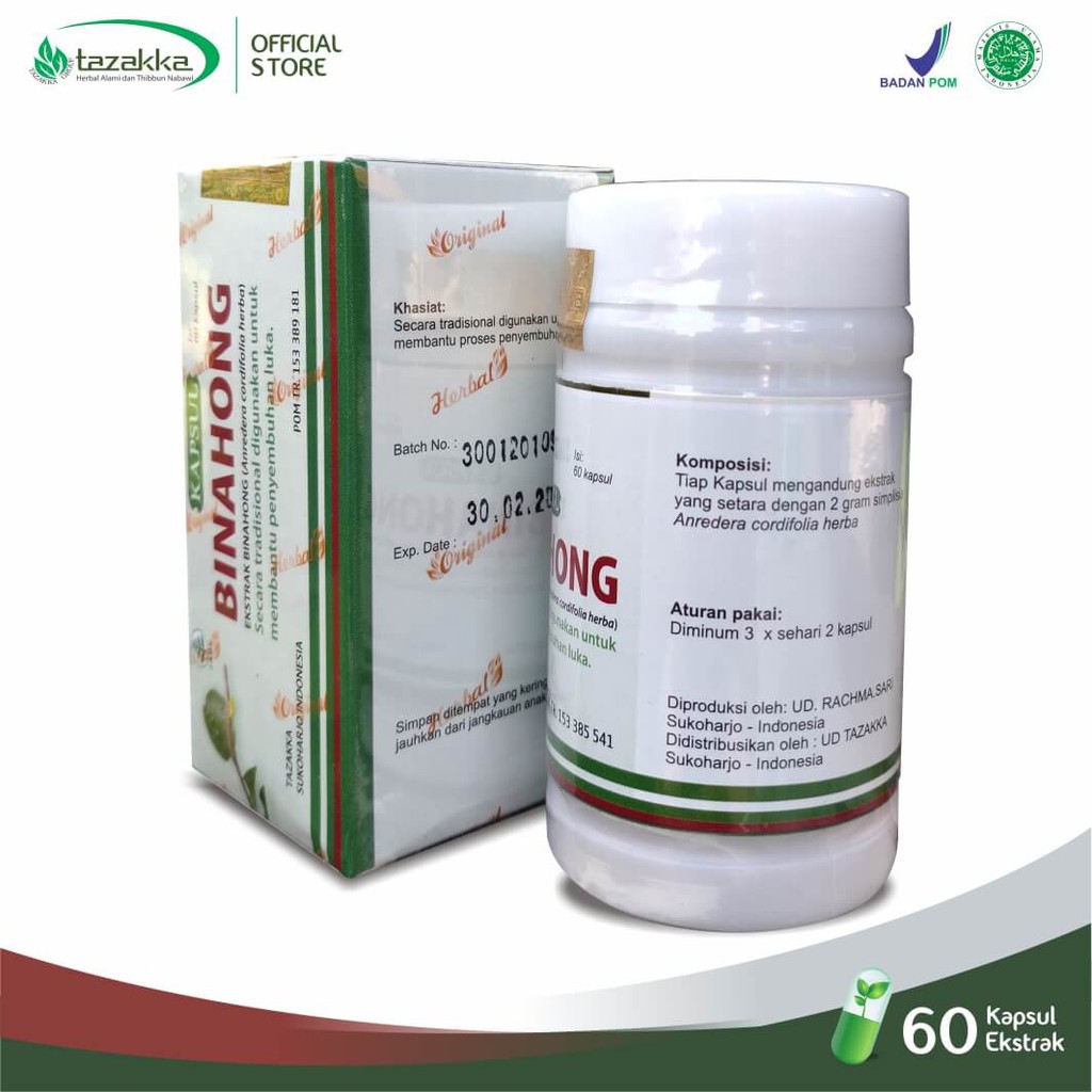 

Daun Binahong Asli Original Ekstrak Herbal Tazakka Official Store 60 Kapsul Obat Luka Pasca Operasi.