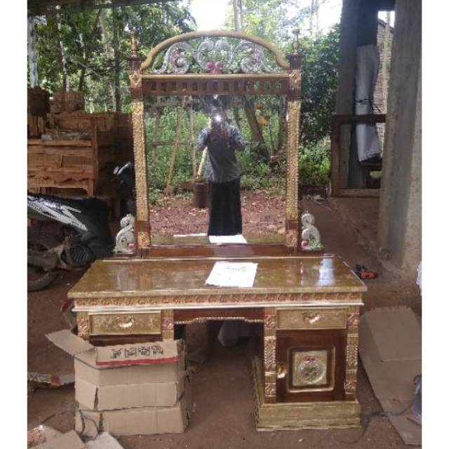 Termurah Meja Rias Tolet Jati Motif Rahwana VzLANaU5aOK0n