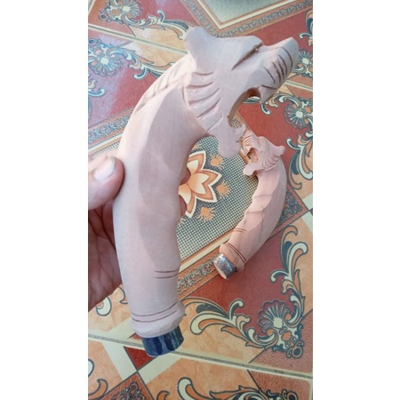 gagang pisau gagang ukir kepala macan