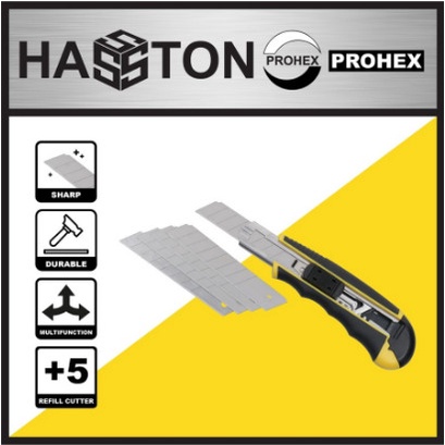 

Jual Cutter Handle Karet 18Mm+5 Pcs Blade Hasston Prohex (0820-102) Terbatas