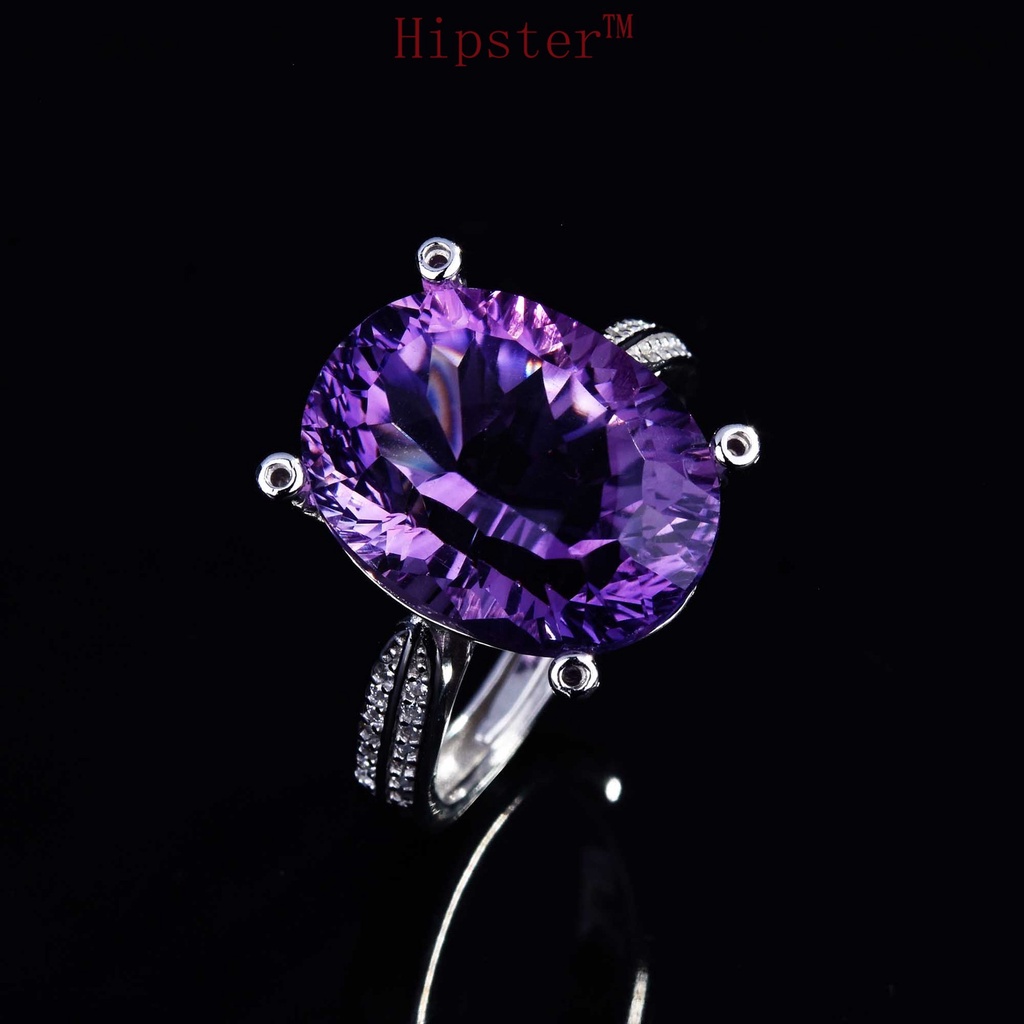 Cincin S925 Silver Amethyst Model Terbuka