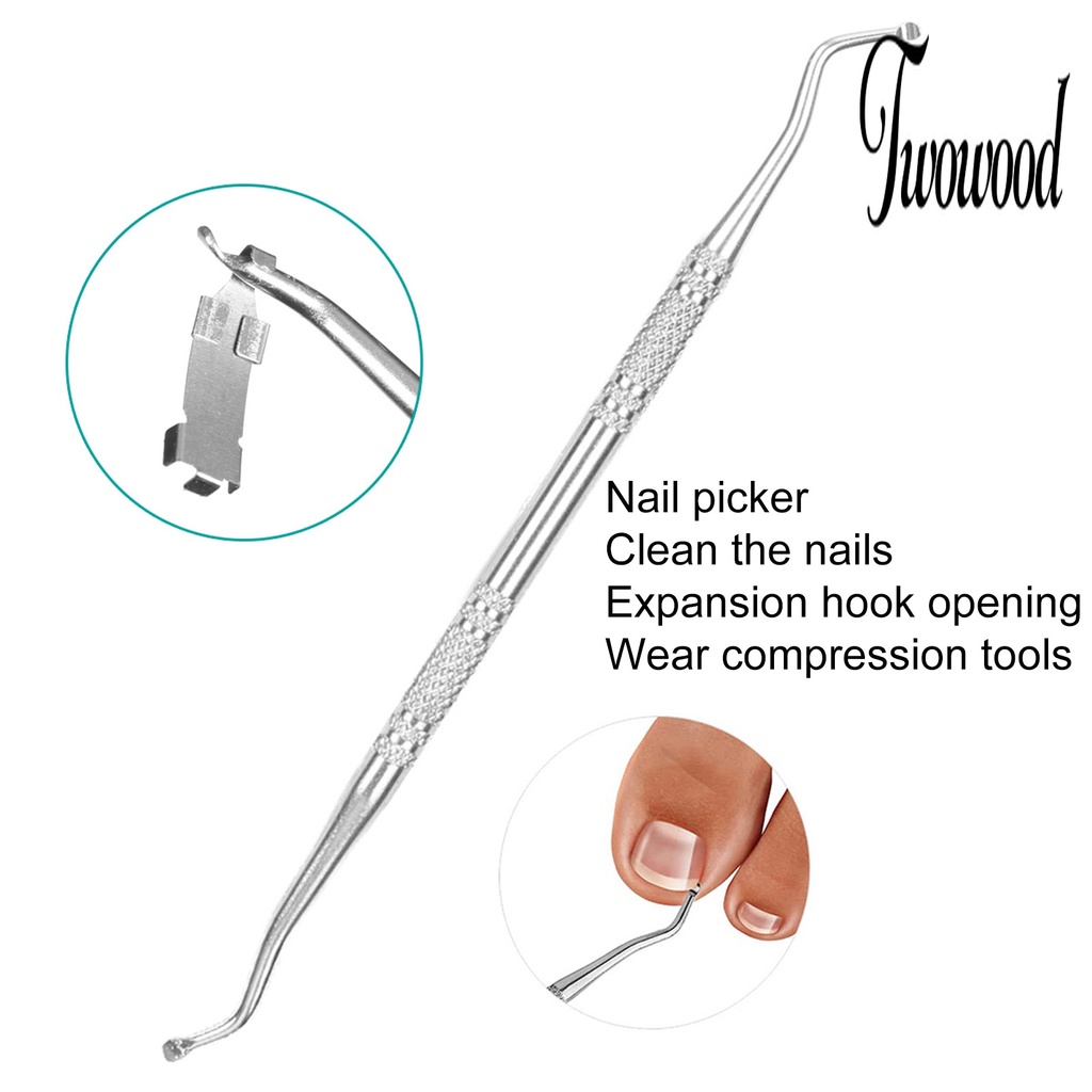 Twowood 1 Set Alat Pengangkat Kuku Kaki Bahan Stainless Steel Ergonomis