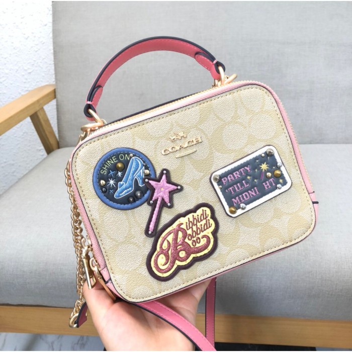 Coach's x Disney Signature Box C1434Crossbody Bag With Patches