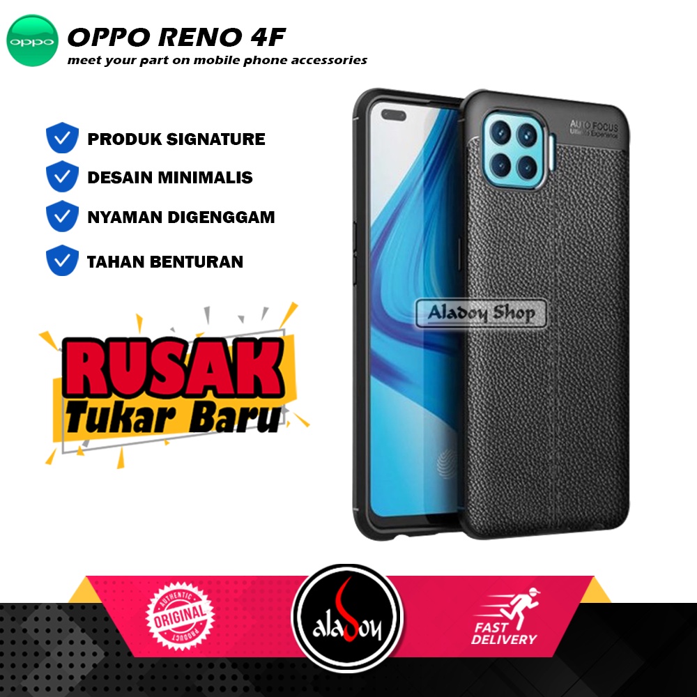 Case OPPO RENO 4F Ultra Slim Auto Focus Leather Premium Softcase