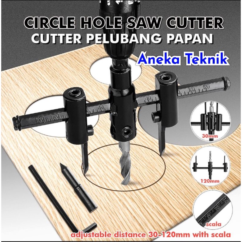 

Circle Hole Saw Cutter Wood Drill Bit / Cutter Pelubang Papan