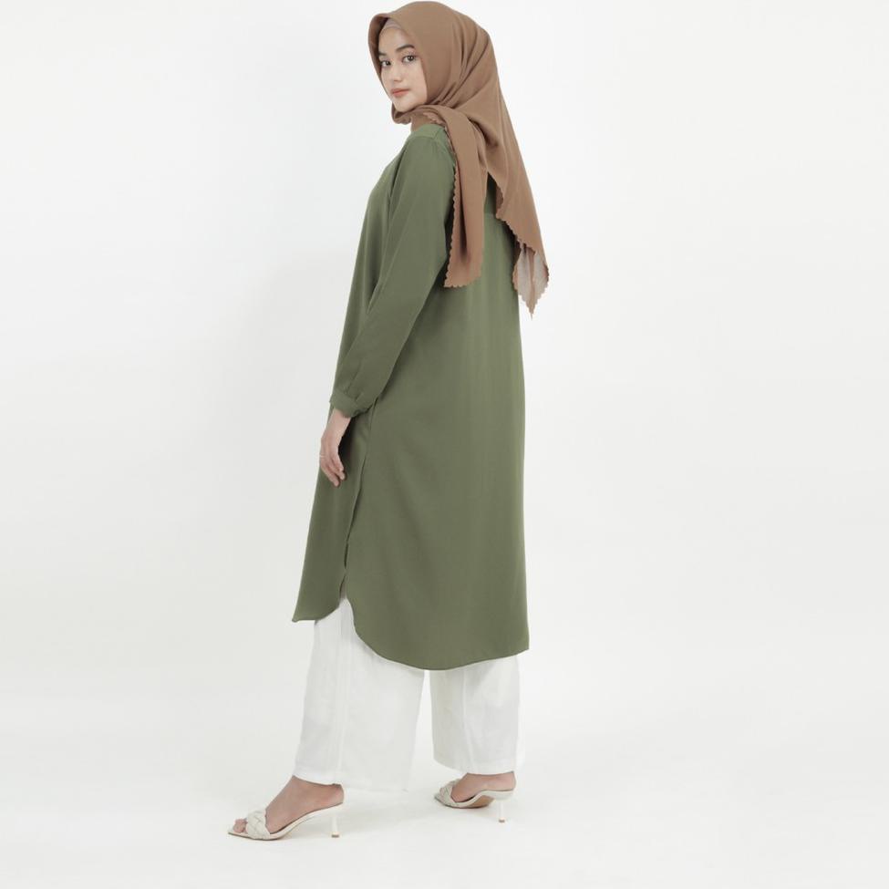 Baju Tunik Wanita Hitam Putih  Panjang Polos Tunic Busui Oversize Import Jumbo Ld 120 130 "JEY. 47"