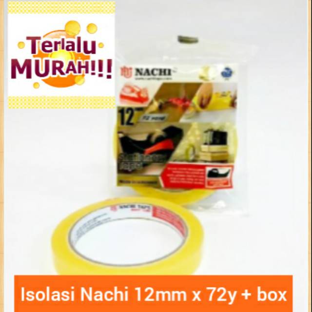 

Isolasi / solatip / plester Nachi Bening 1/2inch / 12mm 72 yard DIJAMIN ORIGINAL