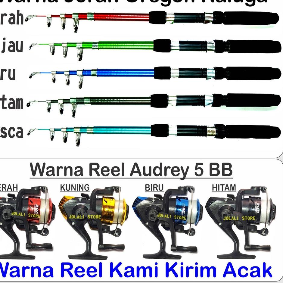 Update Terkini Pancing 2 SET Lengkap - Joran Antena 1,8 Meter Oregon Kaluga - Reel 5 BB - Dengan TAS/Tanpa Tas