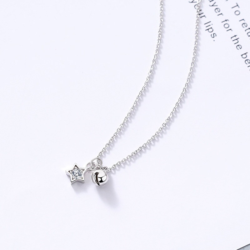 Korean style fashion simple five-pointed star bell cute exquisite clavicle chain 210825