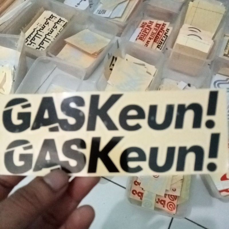 stiker cutting motor racing tulisan gas keun Kren Ter murah cod