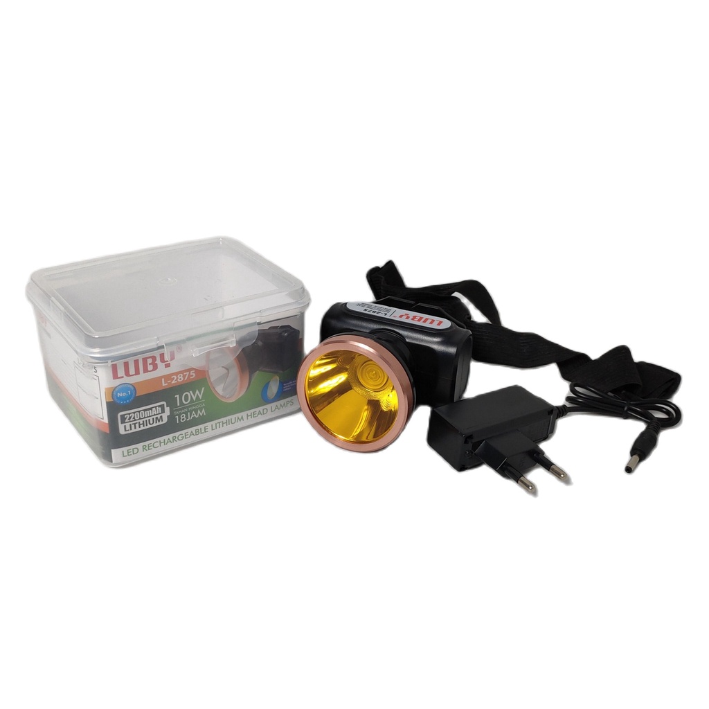 Luby Headlamp L-2875 Senter Kepala 10 Watt Cahaya Putih Original