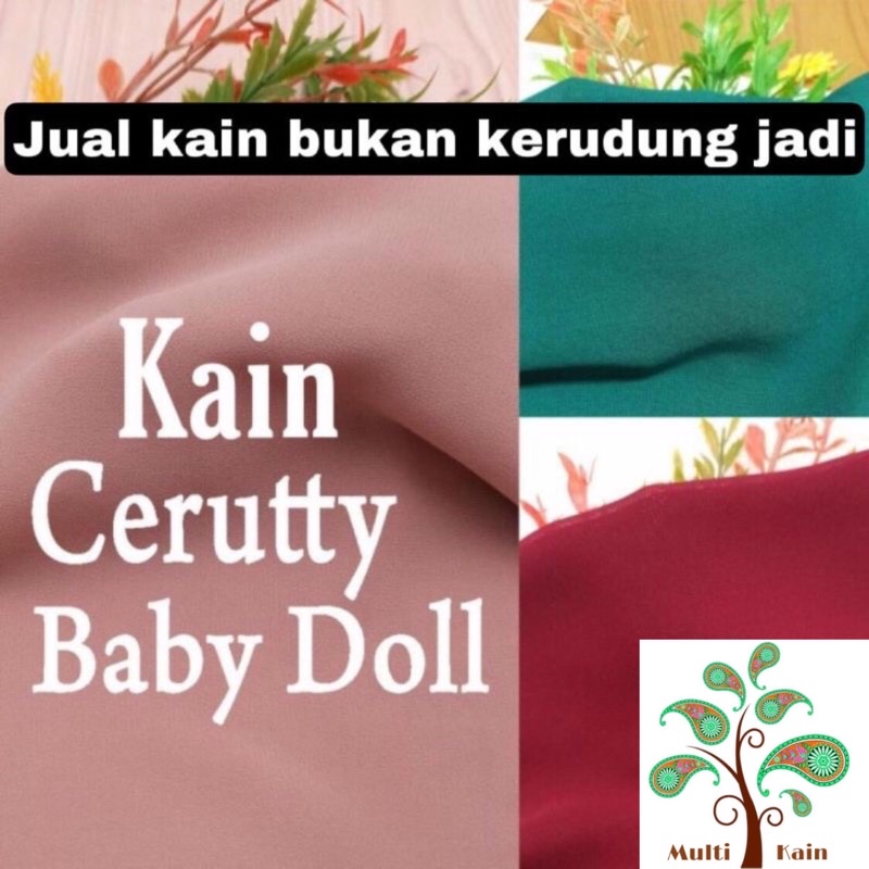 Bahan Multi Kain Ceruty Ceruti Cerutty Cerutti Cerruti Seruty Seruti Baby Doll per 0.5 Meter