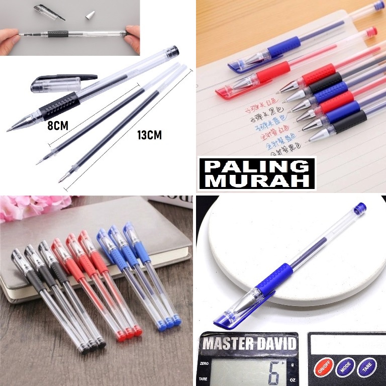 

Pulpen Gel Pena Pen Bolpoin Bolpen Ballpoint Pena Tinta 0.55mm 0.5 Mm Hitam Merah Jejeran Motor