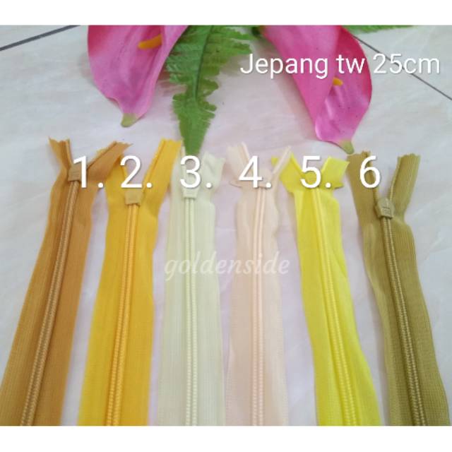 (Kuning) Resleting/Risleting/Zipper Jepang 25cm murah