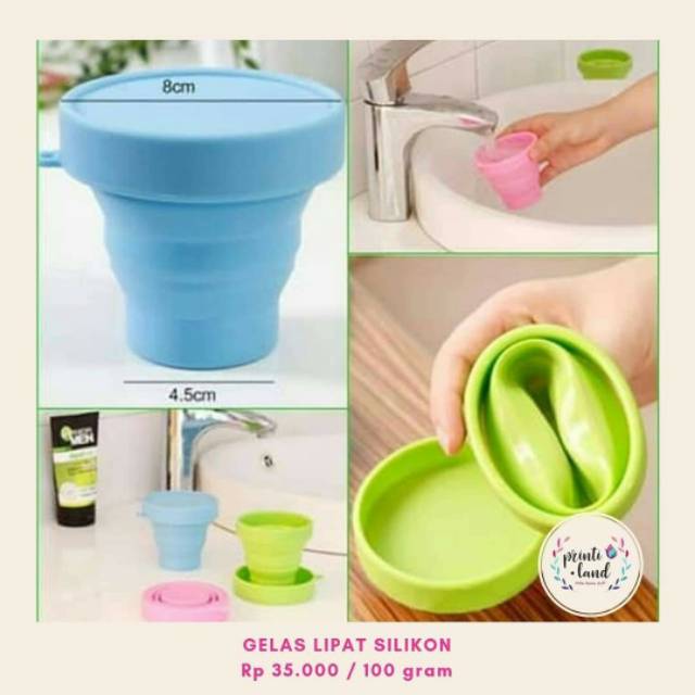 Gelas lipat silikon