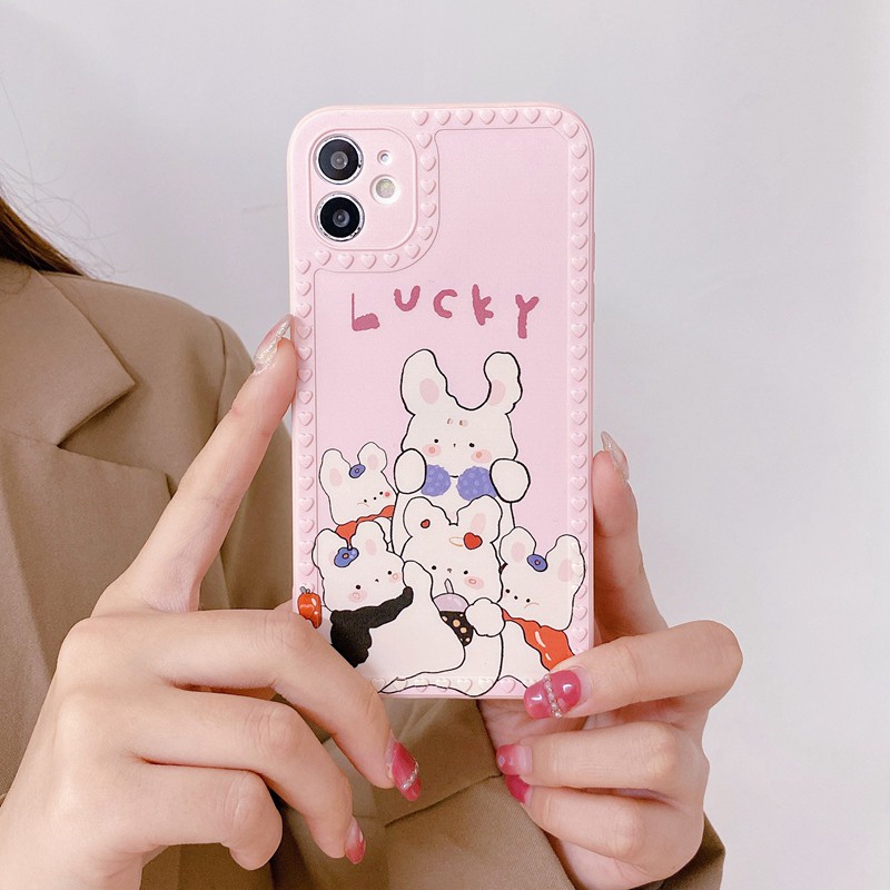 Happy Bear Mirror Soft Case OPPO A1K Realme C11 C20 C20A C2 C15 C12 Narzo 20 C25 C21 C21Y 5 5S 5i C3 Casing VIVO V20 Pro Y21 Y21S Y33S Y51 V21 V20 SE Y51A Xiaomi Redmi Redmi 9A 9C Note 8 Pro