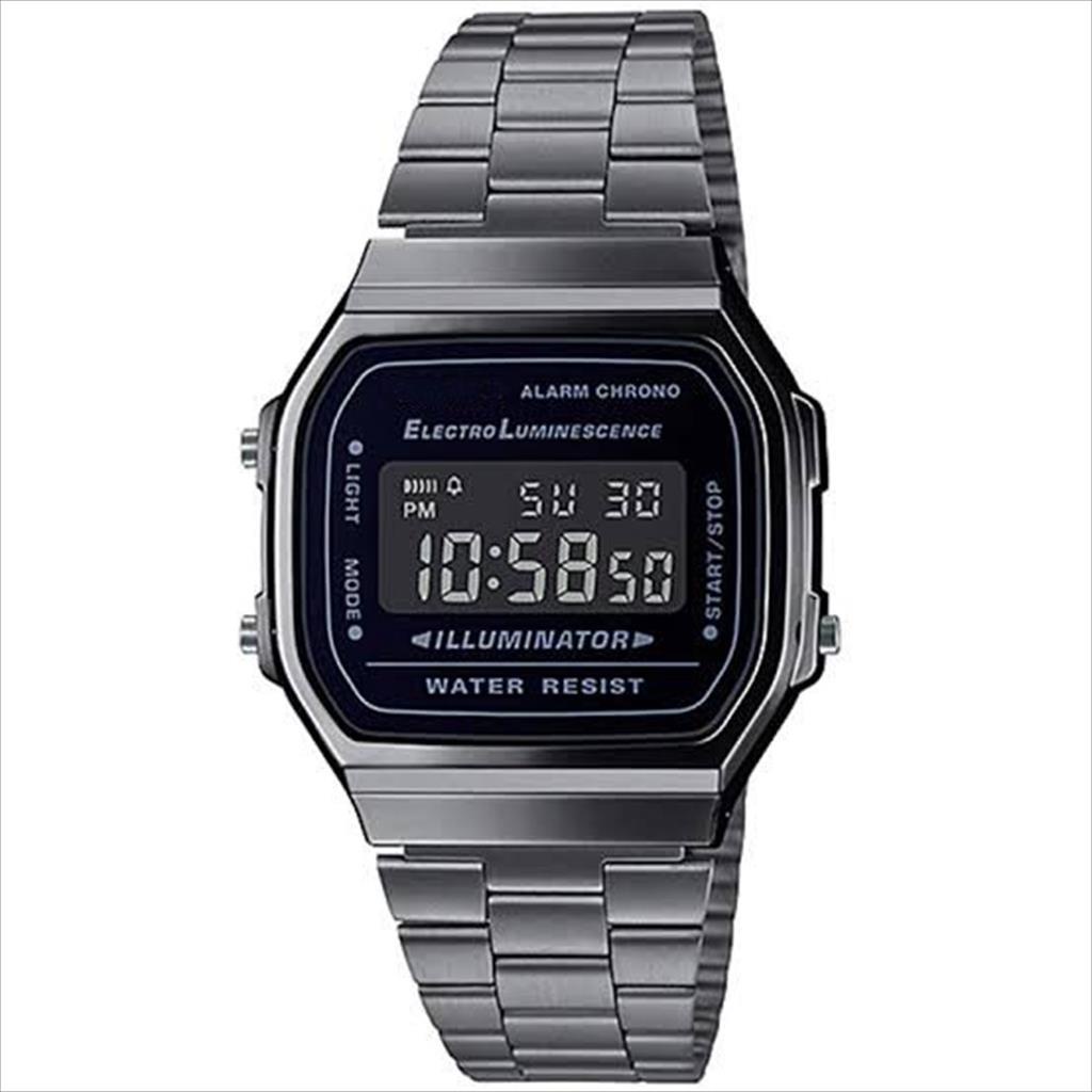 YA 141 - Jam Tangan Digital Casio Strap Rantai Stainlesss Steel jam Tangan Fashion Pria Import.